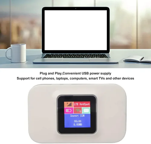 Vista 2 de Enrutador de bolsillo 5G 300Mbps, router móvil con ranura para tarjeta SIM, mini enrutador inteligente para el hogar de Europa, enrutador de red