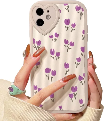 Vista 24 de Lovmooful Funda para iPhone 11 con diseño de oso lindo floral con lentes de Flor de Oso2