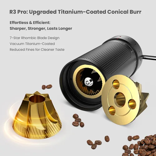 Vista 11 de MHW-3BOMBER R3 Pro - Molinillo de café manual, rebaba cónica con revestimiento de titanio mejorada 2026, molinillo manual de ajuste externo