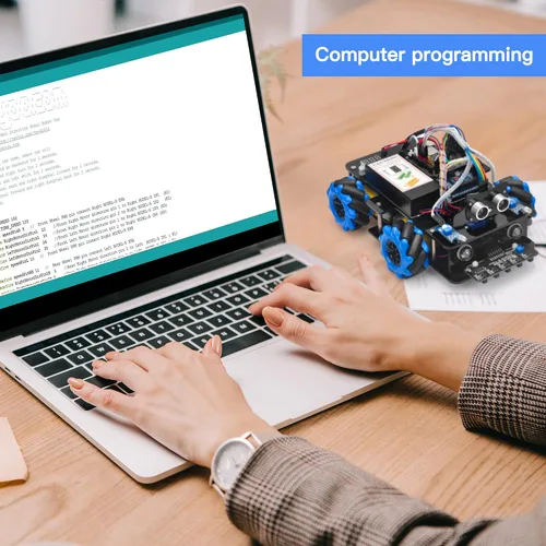 Vista 8 de Omnidireccional Mecanum Wheel Robot Car para Arduino STEM Coding Learning
