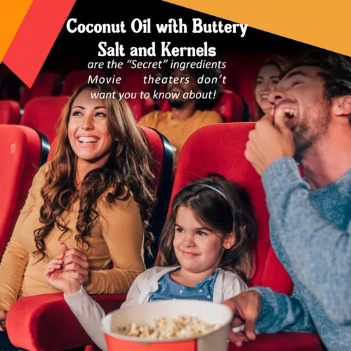 Vista 9 de Concession Essentials Paquete de noche de película: 1 unidad de cada artículo, aceite de coco mantecoso de 32 onzas, sal de palomitas de maíz de 32