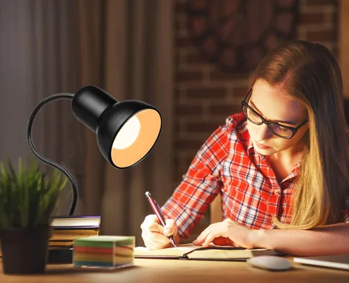Vista 2 de Lámpara de escritorio, 360 ° Rotación Clip en la lámpara, Clip en la luz de lectura, Cuello de cisne Lamp-On Cable, Clip portátil en la luz