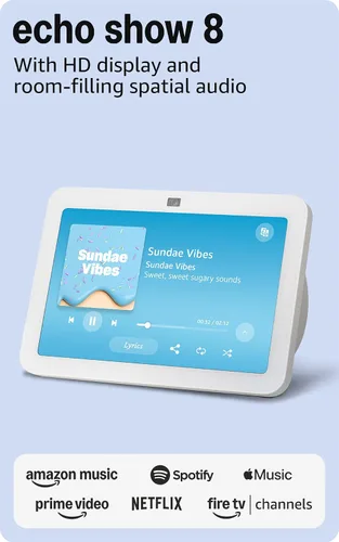Vista 10 de Amazon Echo Show 8, Con audio espacial, hub de Smart Home y Alexa, Carbón