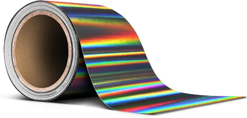 Vista 2 de VViViD Rollo de cinta adhesiva de vinilo holográfico negro Lazer cromado (1 pulgada x 20 pies)