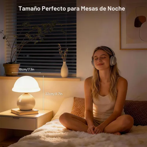 Vista 4 de Lámpara de cristal de hongos, lámpara de mesita de noche