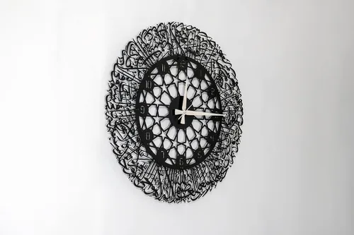 Vista 4 de Reloj de pared de metal Ayatul Kursi, arte de pared islámico, decoración de pared islámica, regalo para musulmanes, decoración de pared islámica