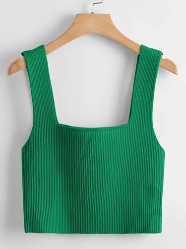 Vista 2 de Verdusa Camiseta corta sin mangas con cuello cuadrado para mujer