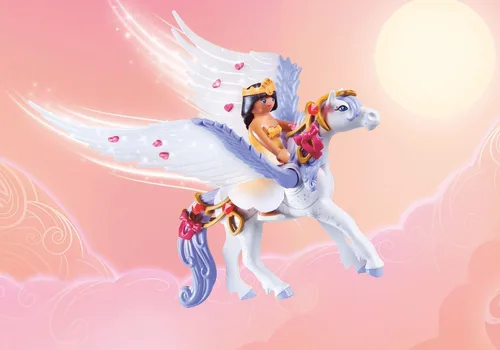 Vista 6 de Playmobil Pegaso con arco iris en las nubes