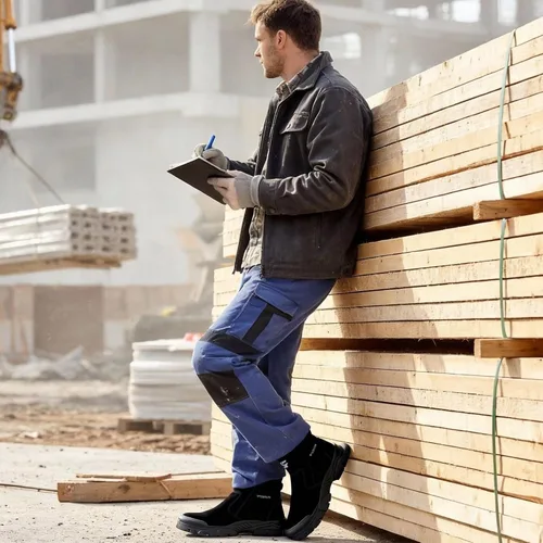 Vista 2 de Botas de trabajo para hombre, botas de soldadura sin cordones para hombres, botas de punta de acero indestructibles, zapatos de punta de acero
