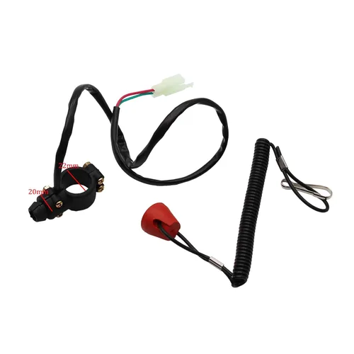 Vista 4 de Botón de interruptor Stop Kill de 43 cc, 47 cc, 49 cc, Mini Pit Pocket Rocket Quad Dirt Bike ATV (negro)
