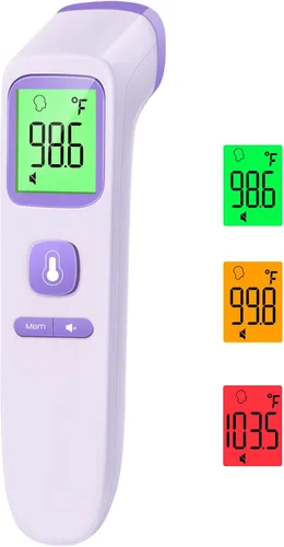 Vista 8 de Termómetro sin contacto para adultos y niños, termómetro digital para bebés con alarma de fiebre, resultado rápido en 1 segundo, fácil de usar, modo
