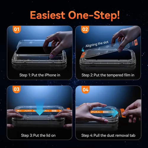 Vista 7 de X-it Paquete de 2 protectores de pantalla AR para iPhone 17 de 6.3 pulgadas con kit de alineación automática, antirreflejos, eliminación automática
