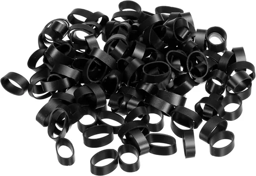 Vista 7 de PATIKIL Bandas de goma de silicona, 50 piezas antideslizantes de 0.9 pulgadas, color negro plano para envolver cables, envolturas de bolsas, arte