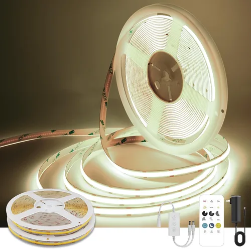 Vista 11 de Pandery Tira de LED COB, Tira de Luces LED 1M/3.28ft, Tiras LED Regulables por Toque, CRI90+, Luz COB LED Blanca Cálida 2700K, 960LEDs, Tira