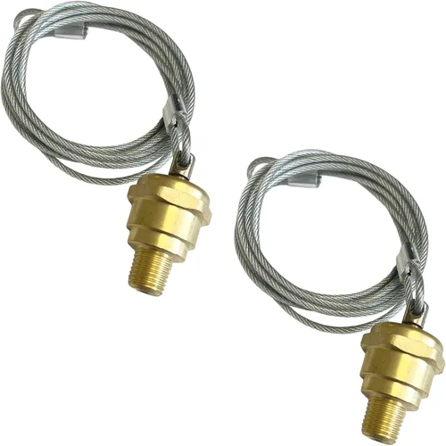 Vista 10 de TORQUE Válvula de drenaje de tanque de aire con tapón y accesorio de 1/4" NPT con cable de 48" Válvula de drenaje de compresor de aire, cable