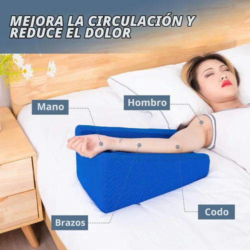Vista 2 de TYYIHUA Almohada para reposabrazos, almohada de elevación de brazos, soporte y recuperación para cirugía de brazo o rodilla roto, almohada de Azul