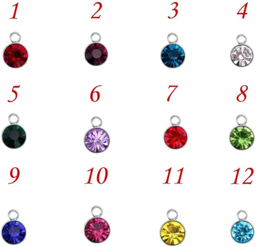 Vista 7 de Misyou - Collar con colgante de corazón de acero inoxidable y 12 piedras natales