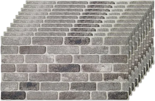 Vista 20 de IZODEKOR Paneles de pared 3D con efecto ladrillo, revestimiento, aspecto de piedra, revestimiento de espuma de poliestireno para sala de estar