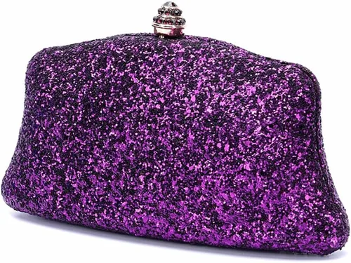 Vista 2 de Bolso de noche con purpurina para mujer, bolso de mano con lentejuelas, para cóctel, baile de graduación, fiesta, bolso de mano brillante