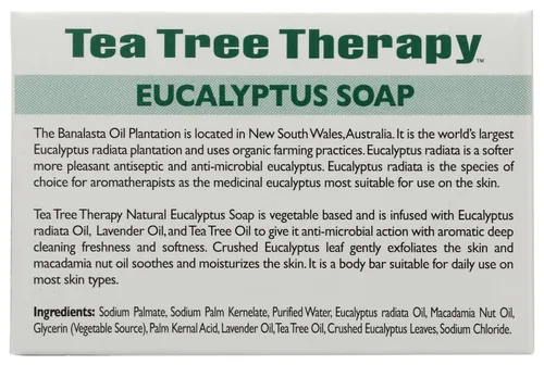 Vista 2 de Tea Tree Therapy Base vegetal de jabón de eucalipto, 3.5 onzas
