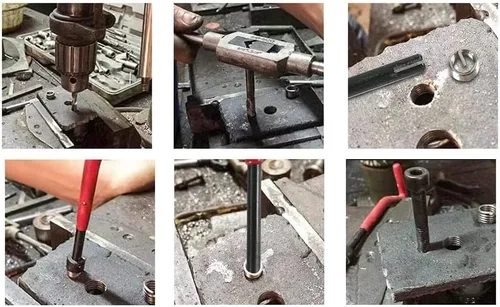 Vista 7 de Kit de 30 piezas de inserción de reparación de roscas M5 x 0.03 in, kit de reparación de roscas de acero inoxidable, compatible con bobinas