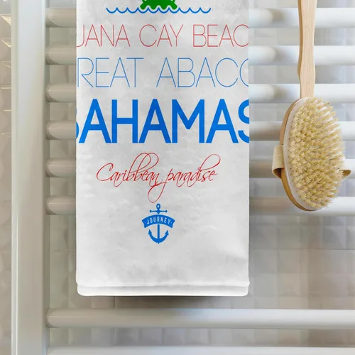 Vista 2 de 3dRose Guana Cay Beach, Great Abaco, Bahamas. Summer Vacation Gift, Souvenir 15x22 Hand Towel