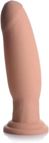 Vista 3 de 7X Consolador de silicona inflable y vibrante con control remoto, 8.5 pulgadas, color beige