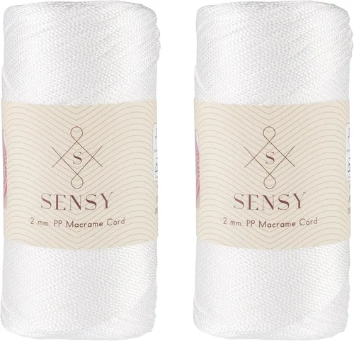 Vista 140 de Sensy Premium 2mm 229.5 metros de cuerda de poliéster 100% cordón de polipropileno Cordón de macramé 2mm Cordón para bolso de crochet Hilo