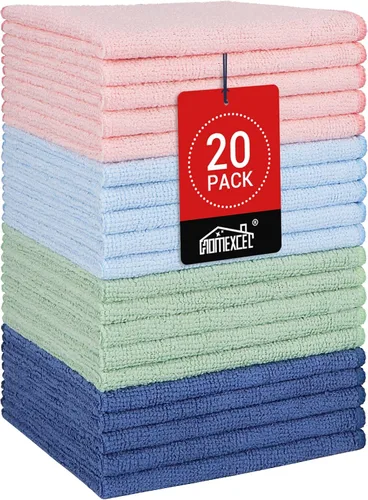 Vista 10 de HOMEXCEL Paquete de 20 paños blancos, suaves y reutilizables