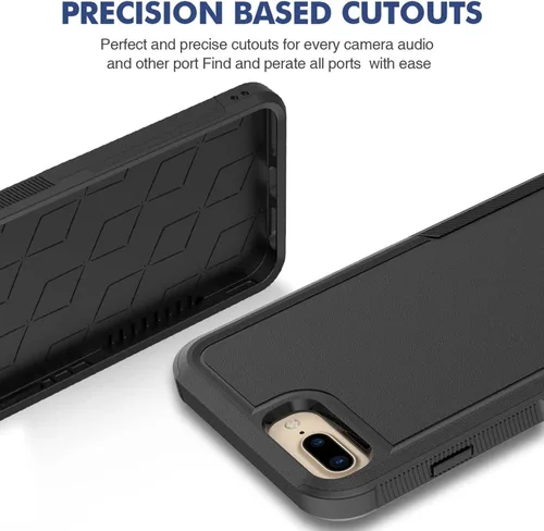 Vista 6 de MDCN Funda para iPhone 8 Plus, iPhone 7 Plus: funda protectora de doble capa resistente para teléfono celular, a prueba de golpes, resistente