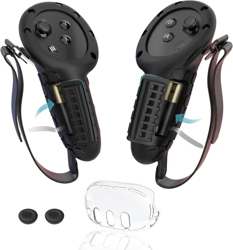 Vista 7 de MOJOXR Silicone Face Cover, Clear Shell Cover, Lens Cover and Upgraded Controller Grip Cover Compatible with Quest 3