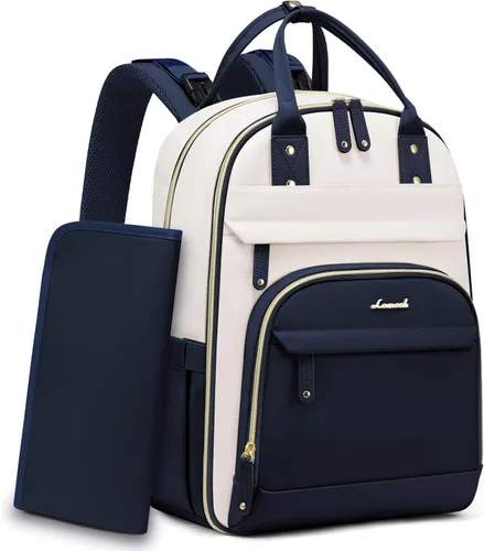 Vista 11 de LOVEVOOK mochila para pañales de gran capacidad, Beige Marrón Negro, Classic