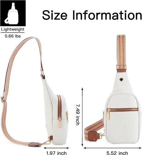 Vista 76 de Telena Riñonera pequeña para mujer, de cuero, cangureras, bolsa de pecho para mujer