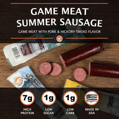 Vista 7 de Pearson Ranch Wild Game - Juego de regalo de salchichas de verano, paquete variado de carne exótica, alce, bisonte, venado, jabalí y guardabarros