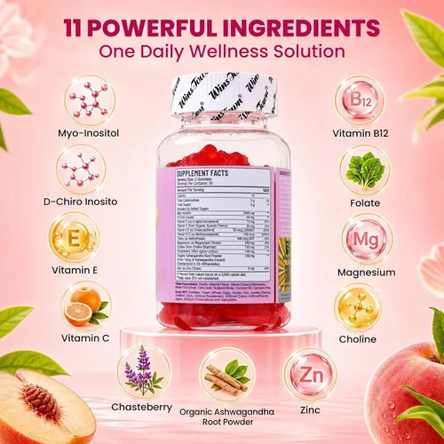 Vista 5 de Myo & D-Chiro Inositol 2000mg for Women, 40:1 Ratio, 60 Gummies