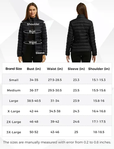 Vista 7 de Wantdo - Chaqueta corta de plumón, ultra ligera, para mujer, empaquetable