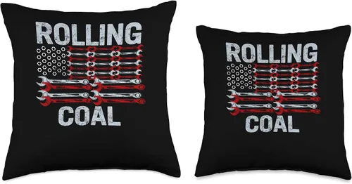 Vista 3 de Diesel Mechanic Dad by RWN11 Tees Co. Cojín de coche diésel para el Día del Padre, mecánico de autos con diseño de bandera de Estados Unidos, 16 x