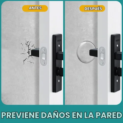 Vista 3 de Topes de puerta para pared, protectores de pared de silicona de 2 pulgadas, paquete de 6, transparentes