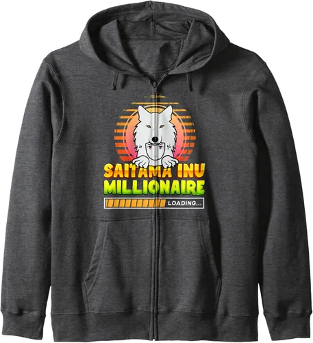 Vista 4 de Saitama Inu Token The Millionaire Loading Token Coin Crypto Zip Hoodie