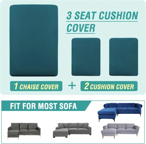 Vista 91 de OKYUK Fundas para sofá modular, 3 piezas, fundas de cojín de terciopelo para sofá, en forma de L, funda de cojín separado para sofá, protector