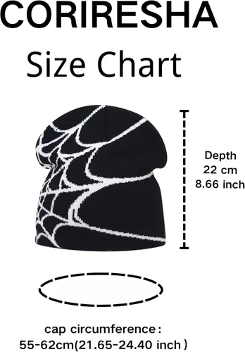 Vista 5 de CORIRESHA Gorros de invierno góticos suaves y cálidos para mujeres y hombres y2k