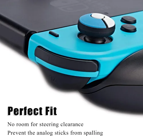 Vista 5 de FUNLAB Juego de empuñaduras para el pulgar compatibles con consola Nintendo SwitchOLEDLite, tapas analógicas de silicona para controladores