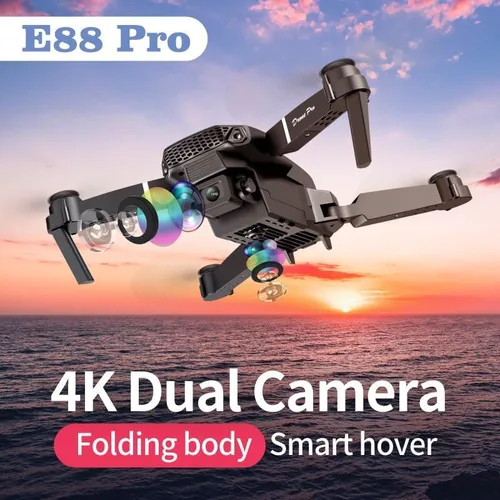 Vista 2 de E88 pantalla drone doble cámara plegable fotografía aérea control remoto avión piloto avión quadcopter drone Mini Folding USB Charging Dual Camera