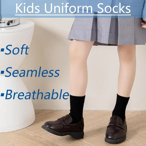 Vista 3 de Mini Angel Calcetines de algodón sin costuras para niños y niñas, 6 pares