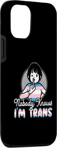 Vista 3 de iPhone 15 Nobody Knows I'm Trans Rainbow Pride LGBTQ Transgender Case