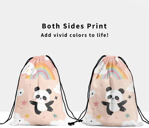 Vista 24 de Bolsa de agarre de gimnasia de piel de animal, bolsa de gimnasia con cordón ajustable, bolsa de cuerda para fauna silvestre, Mariposas Galaxy