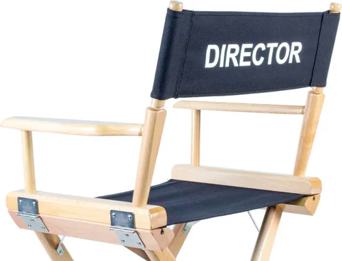 Vista 3 de Filmcraft Silla alta de director personalizada, acabado negro con lienzo negro personalizado, paquete profesional completo para cineastas
