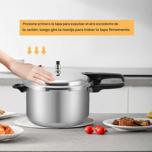 Vista 7 de Fulgutonit Olla a presión de 12 cuartos de galón, olla a presión de aluminio con estante de conservas y tapa de fácil bloqueo para enlatado