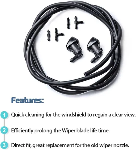Vista 2 de Boquilla de lavadora delantera Windshielf compatible con kits de manguera para 2008-2012 Liberty 2006-2010 Commander 2007-2011 Dodge Nitro Spray