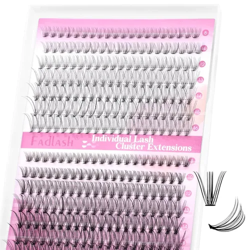 Vista 13 de Extensiones de racimos de pestañas con bandeja grande, pestañas individuales 10D 20D, mezcla natural, suave, C Cur negro, imitación de visón